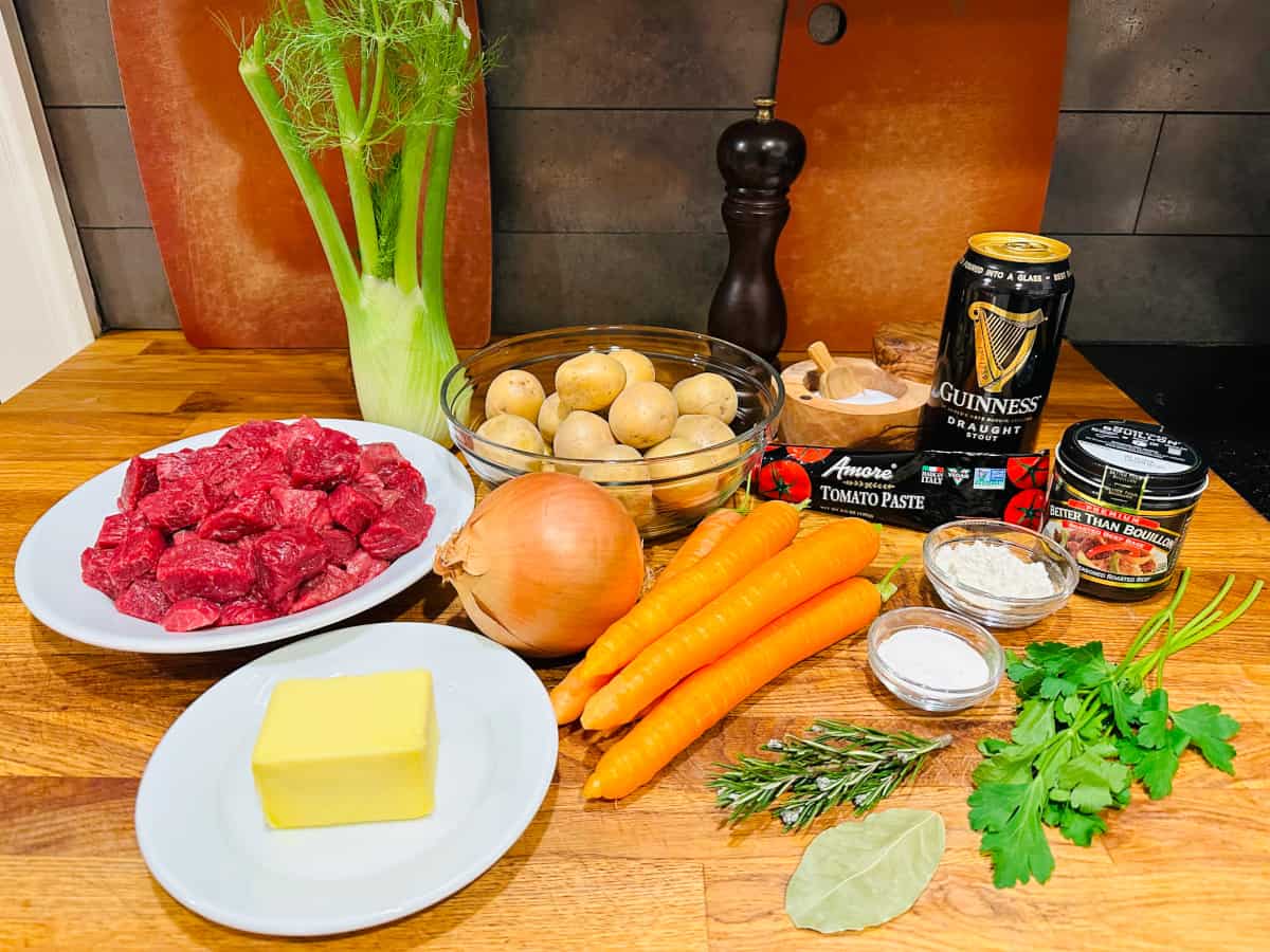 Ingredients for Irish stew.