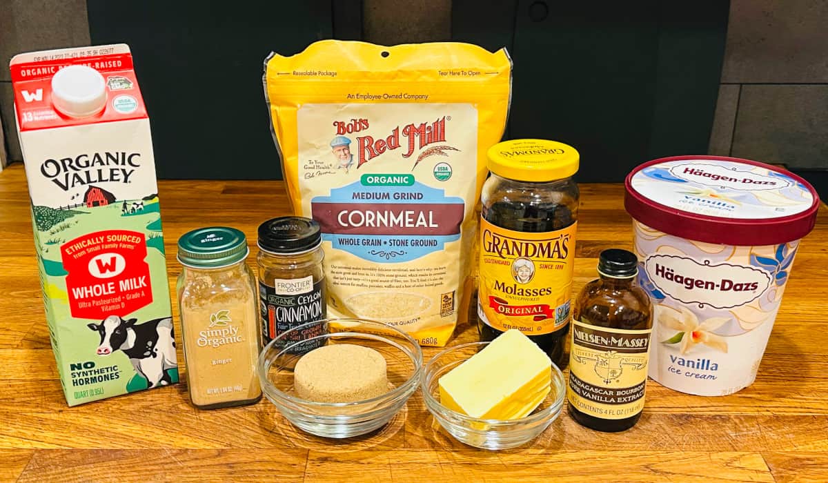 Ingredients for hasty pudding.