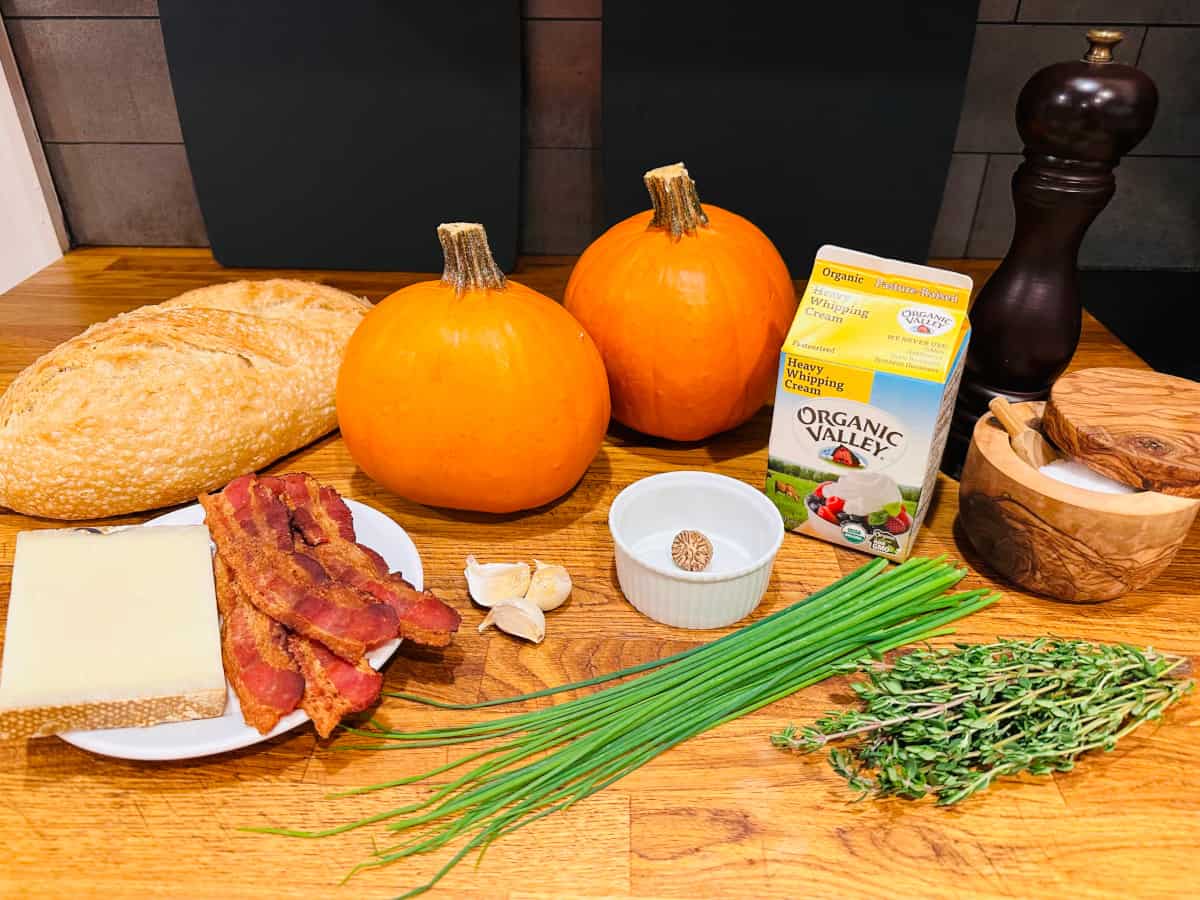 Ingredients for pumpkins stuffed with everything good.