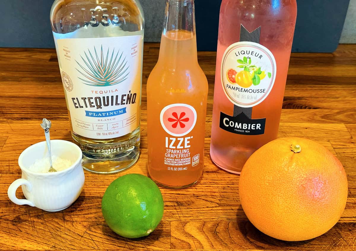 Ingredients for a paloma.