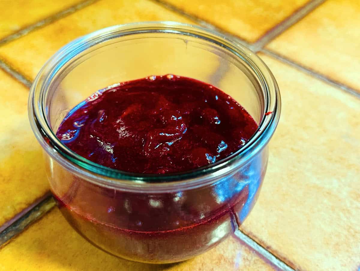 Lingonberry sauce in a jar.