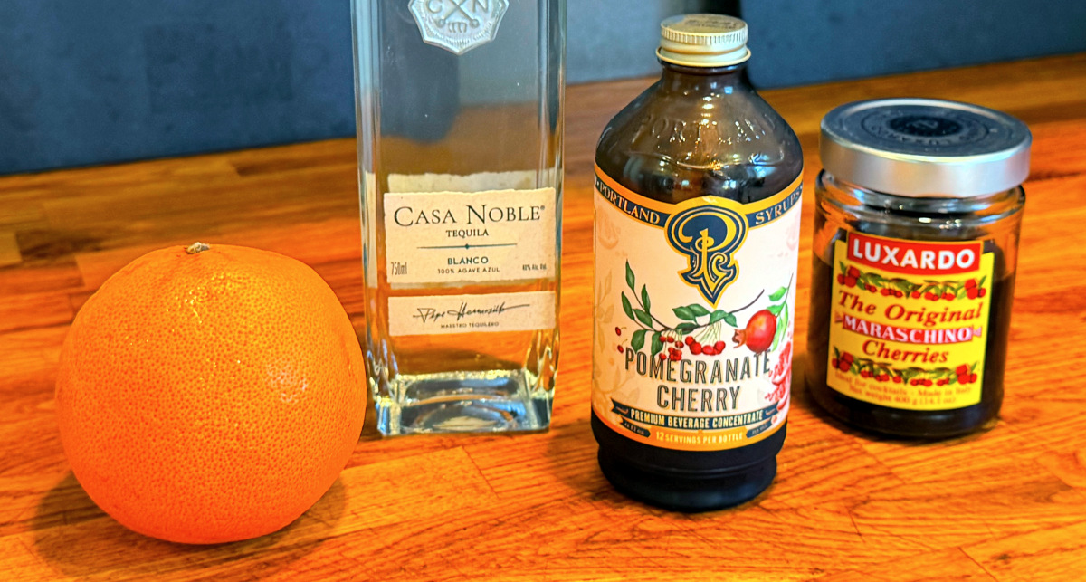 Ingredients for a tequila sunset.
